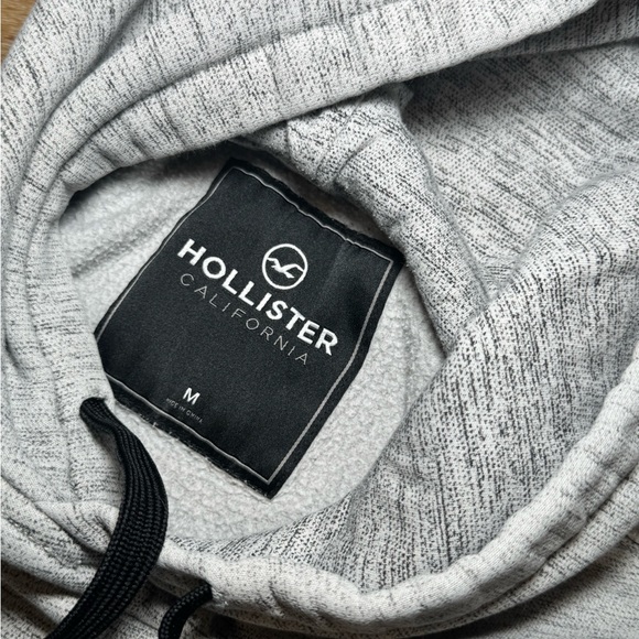 Hollister Light Gray Hoodie with Black Details - Picture 3 of 7